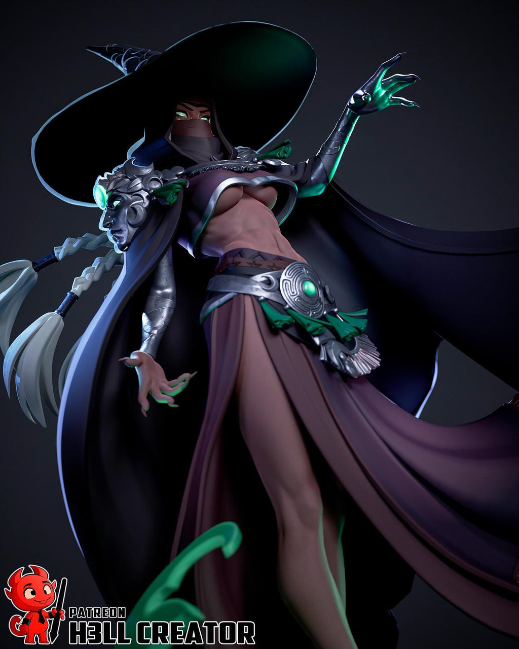 Estatua de Hécate: Diosa de la Brujería de Resina Pintada a Mano - Inspirada en Hades 2