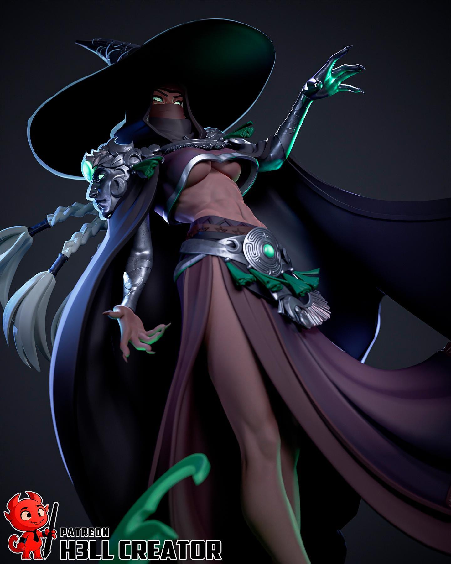 Estatua de Hécate: Diosa de la Brujería de Resina Pintada a Mano - Inspirada en Hades 2