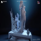 Morticia & Wednesday Diorama: Hand-Painted Gothic Resin Collectible