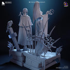 Morticia & Wednesday Diorama: Hand-Painted Gothic Resin Collectible