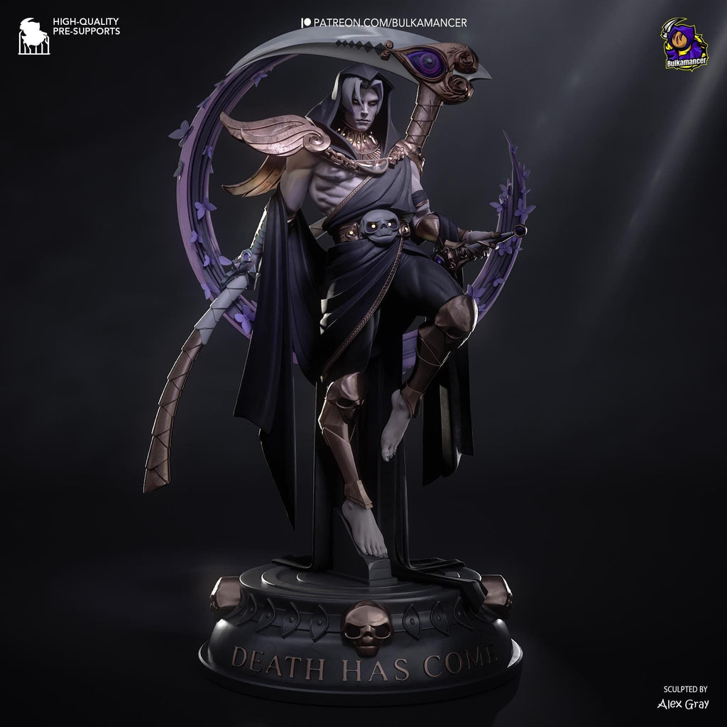 Estatua de Thanatos Pintada a Mano: Figura de Arte Fantástico del Segador