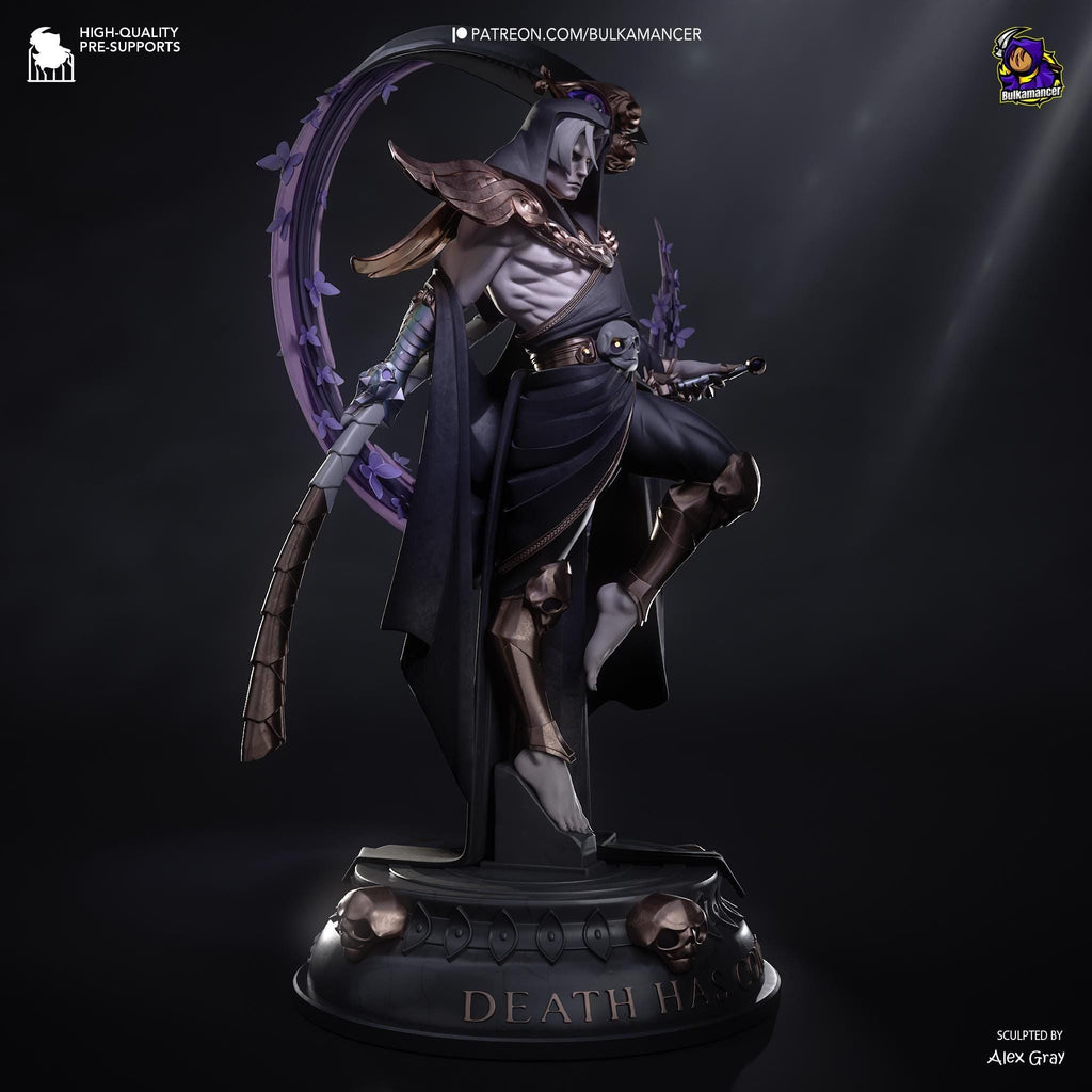 Estatua de Thanatos Pintada a Mano: Figura de Arte Fantástico del Segador