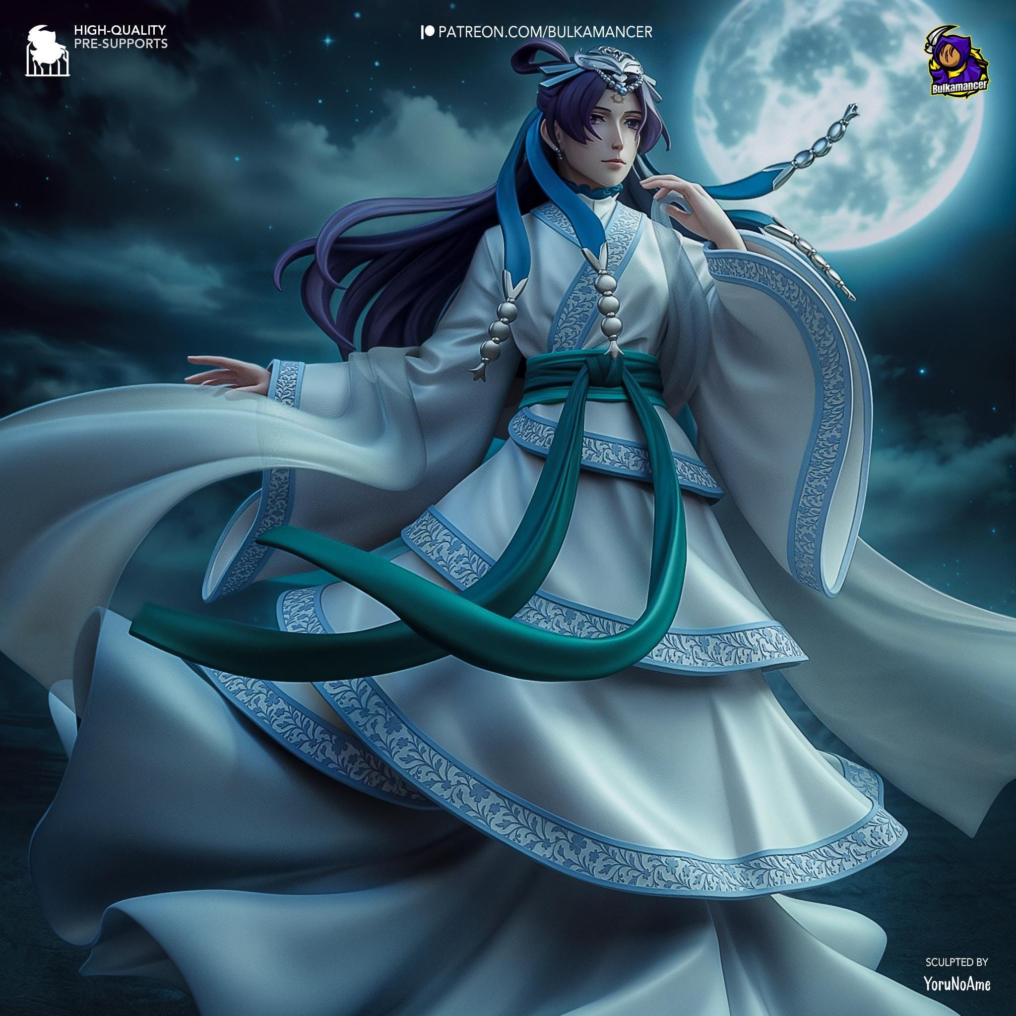 Hand-Painted Jinshi Anime Figure: 3D Printed Resin Statue