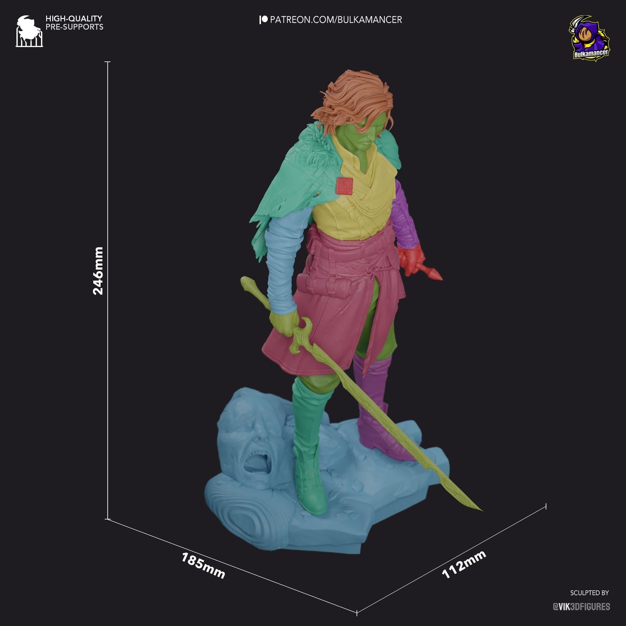 Estatua de Verso: Inspirada en el Claroscuro, Figura de Resina 3D Pintada a Mano (Edición Limitada a Escala 1/4)