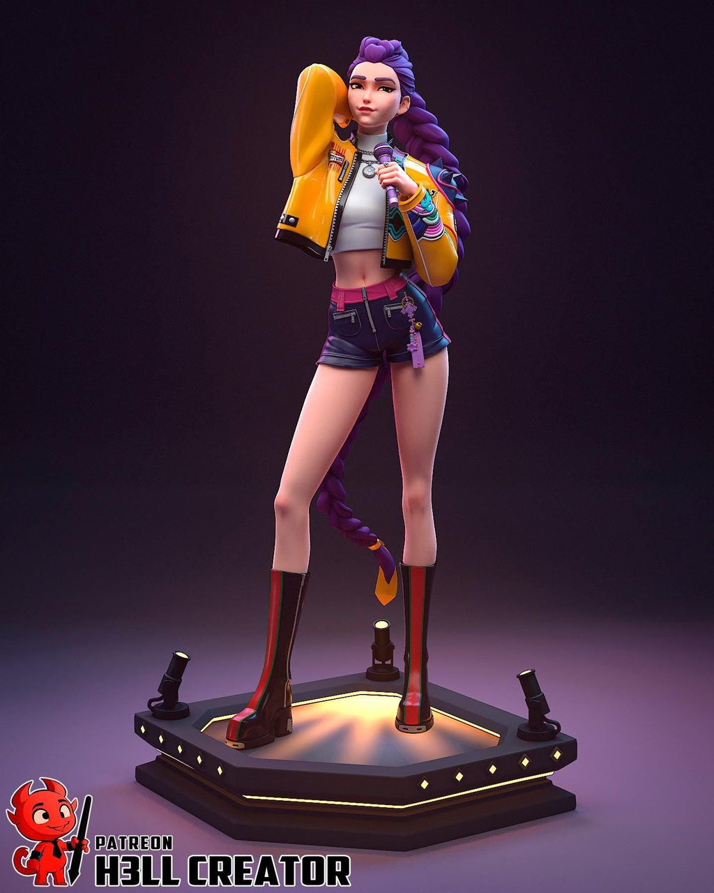 Diorama de ídolos de K-Pop: Set de estatuas de resina pintadas a mano - Zoey, Rumi, Mira