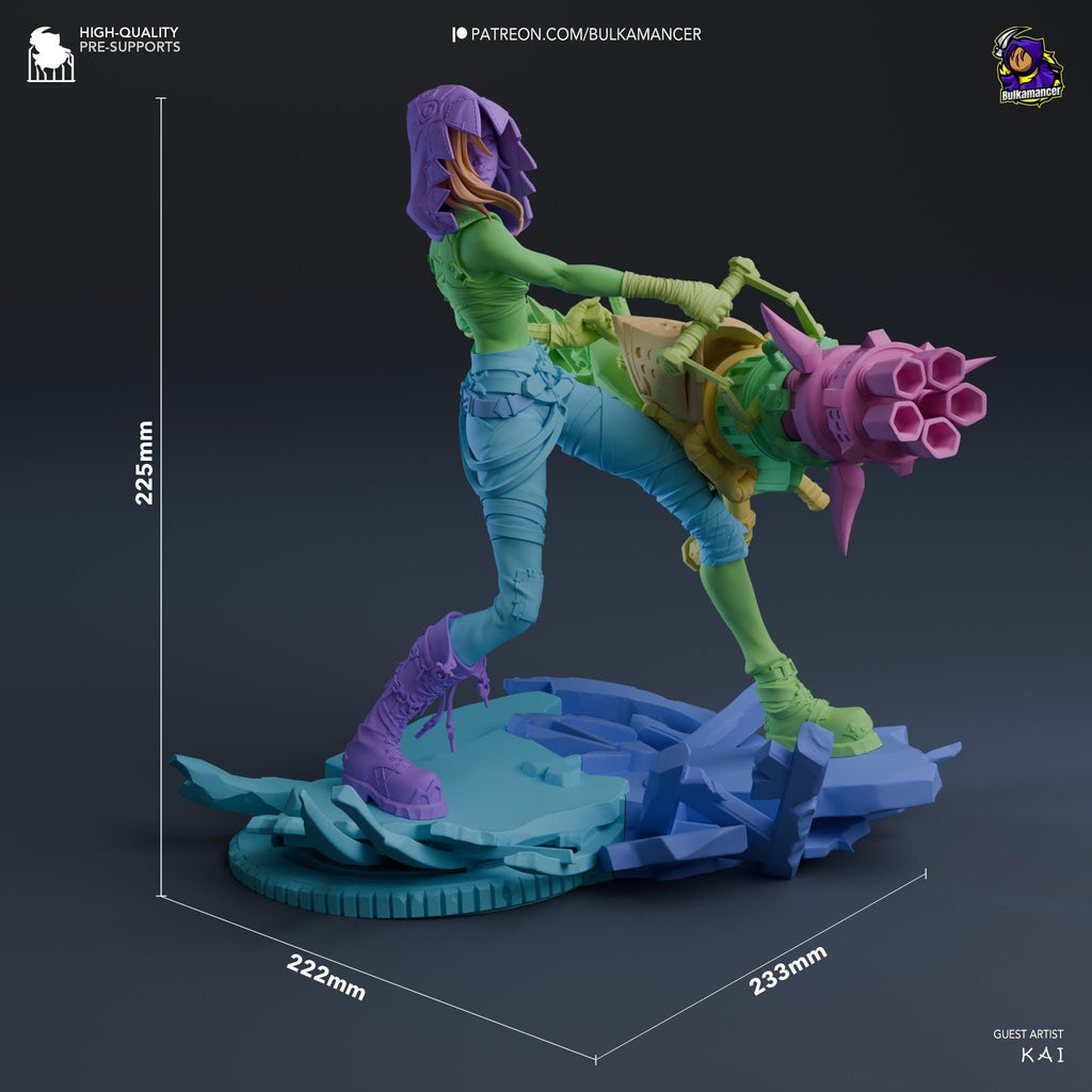 3D Printed Jinx Figurine: LoL Inspired Collectible Fan Art