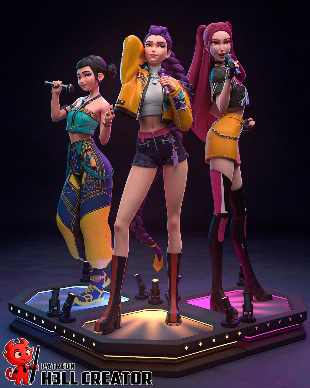 Estatua inspirada en Zoey / Figura de ídolo K-Pop / Coleccionable de resina pintado a mano / Set de diorama de edición limitada