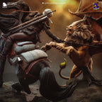 Ciri vs Manticore Diorama: Hand-Painted Resin Witcher Statue