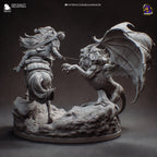 Ciri vs Manticore Diorama: Hand-Painted Resin Witcher Statue