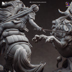 Ciri vs Manticore Diorama: Hand-Painted Resin Witcher Statue