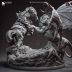 Ciri vs Manticore Diorama: Hand-Painted Resin Witcher Statue