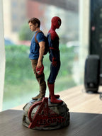 3D Printed Spiderman and Peter Double Boy Fan Art - Handmade Statue - Resin Diorama