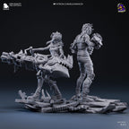 Hand-Painted Vi & Jinx Diorama: 3D Printed LoL Statue
