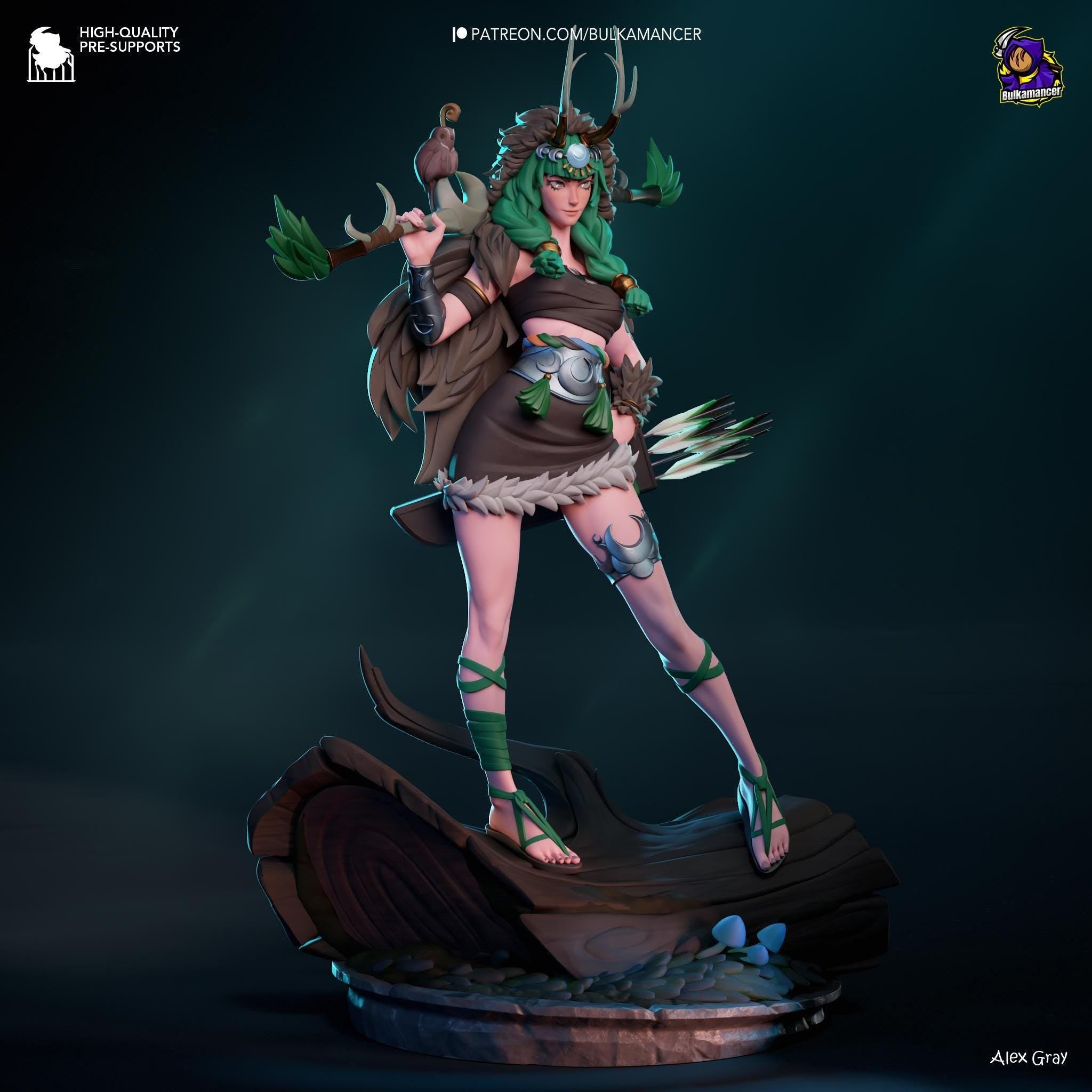 Artemis Figure /  Inspired Hades 2 / Greek Goddess Statue / Hand-Painted 3D Printed Resin Collectible