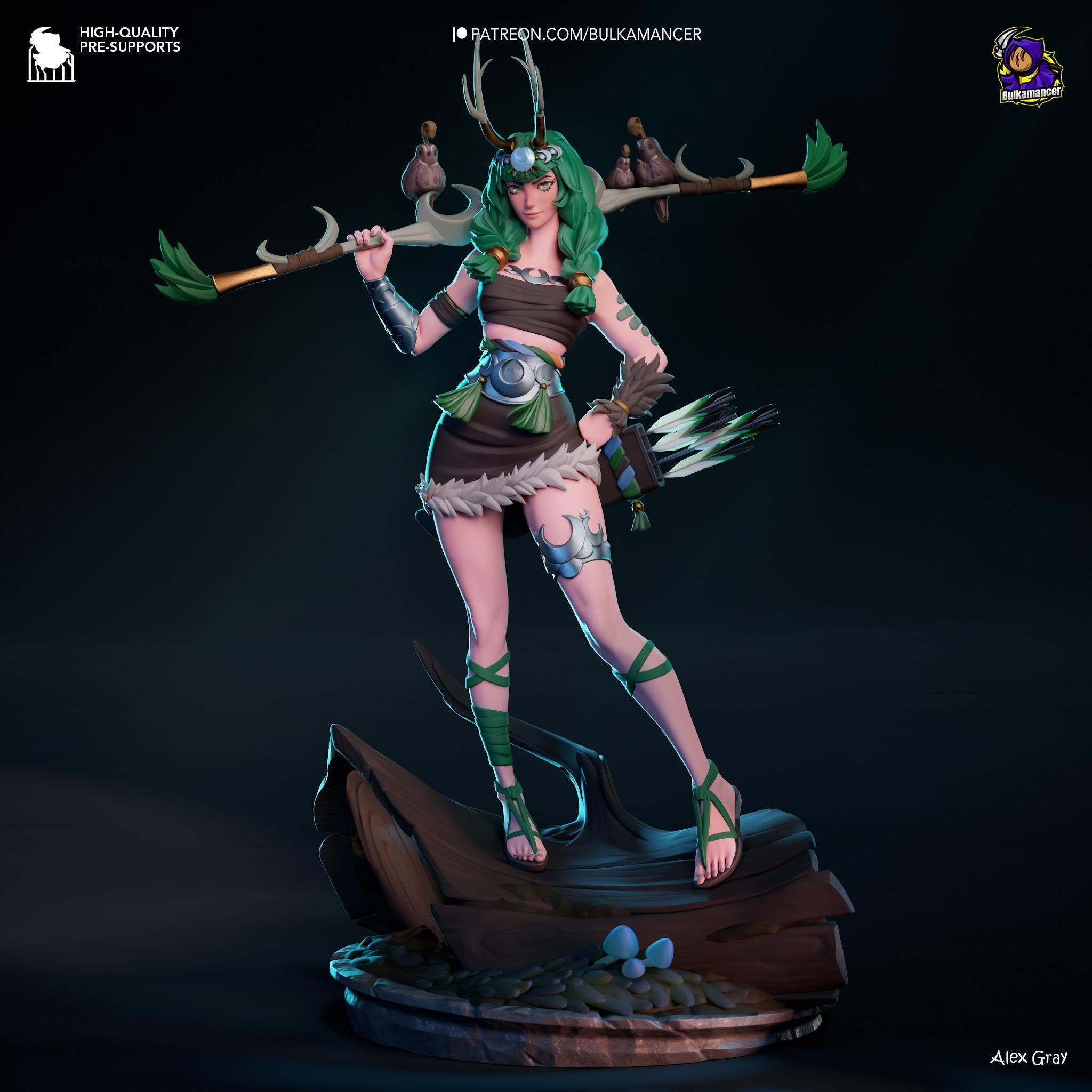 Artemis Figure /  Inspired Hades 2 / Greek Goddess Statue / Hand-Painted 3D Printed Resin Collectible
