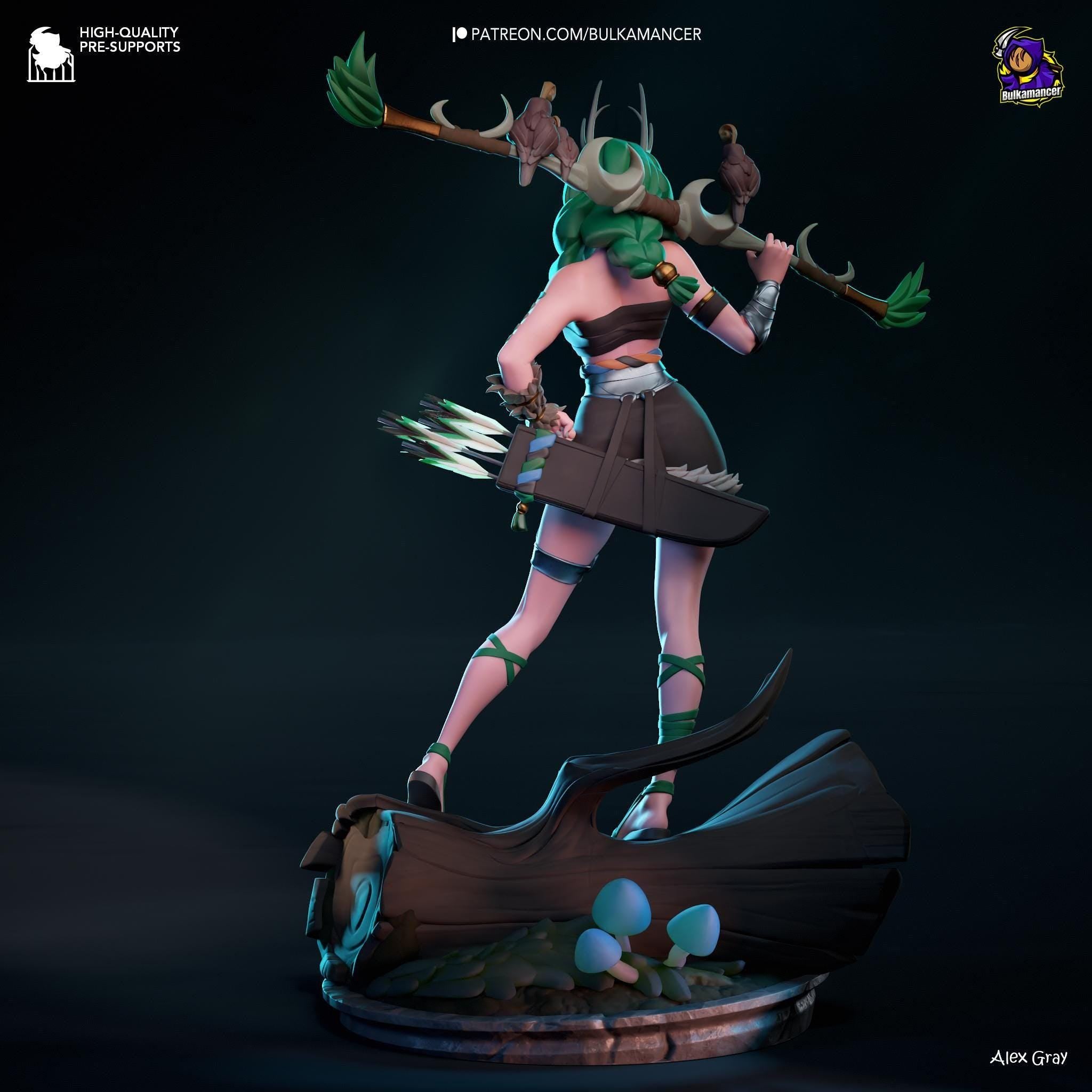 Artemis Figure /  Inspired Hades 2 / Greek Goddess Statue / Hand-Painted 3D Printed Resin Collectible