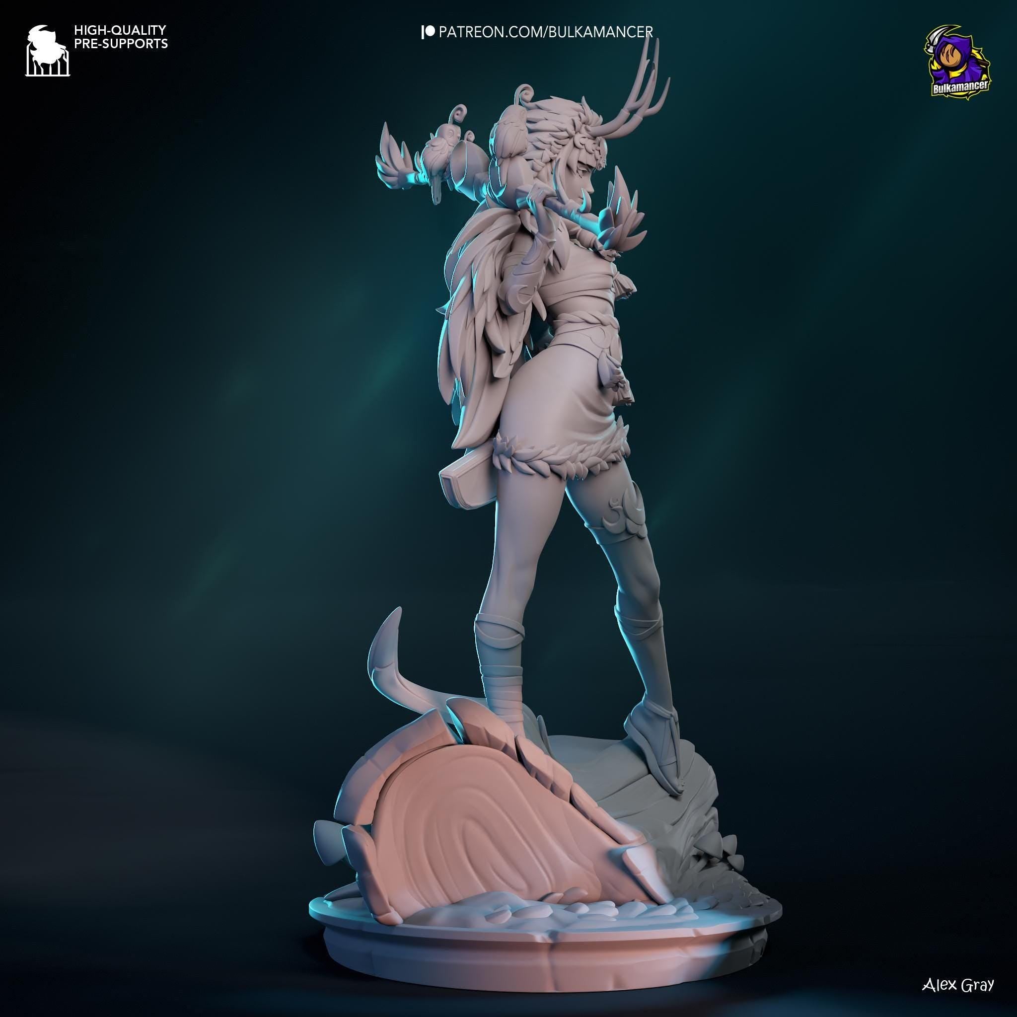 Artemis Figure /  Inspired Hades 2 / Greek Goddess Statue / Hand-Painted 3D Printed Resin Collectible