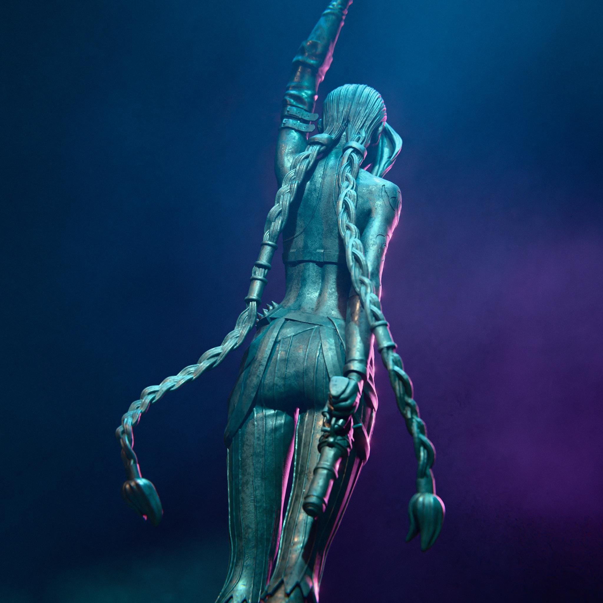 3D Printed Jinx Figurine: LoL Inspired Collectible Fan Art