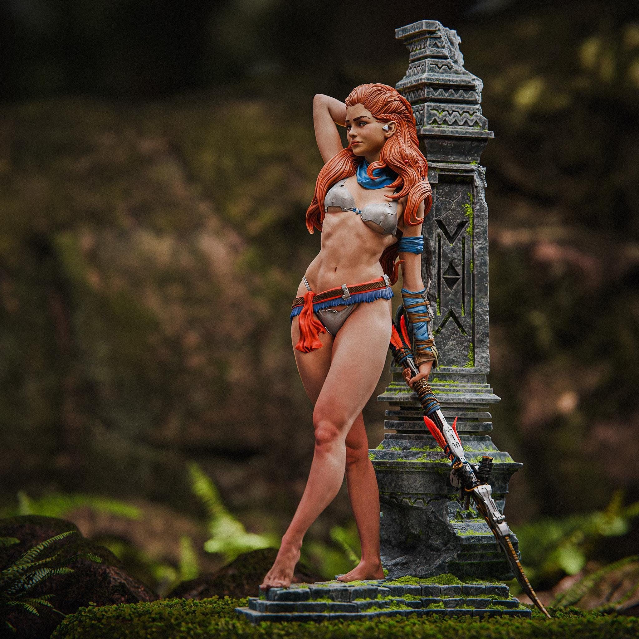 Aloy Figurine: Inspired of Horizon Zero Dawn 3D Printed Resin Statue