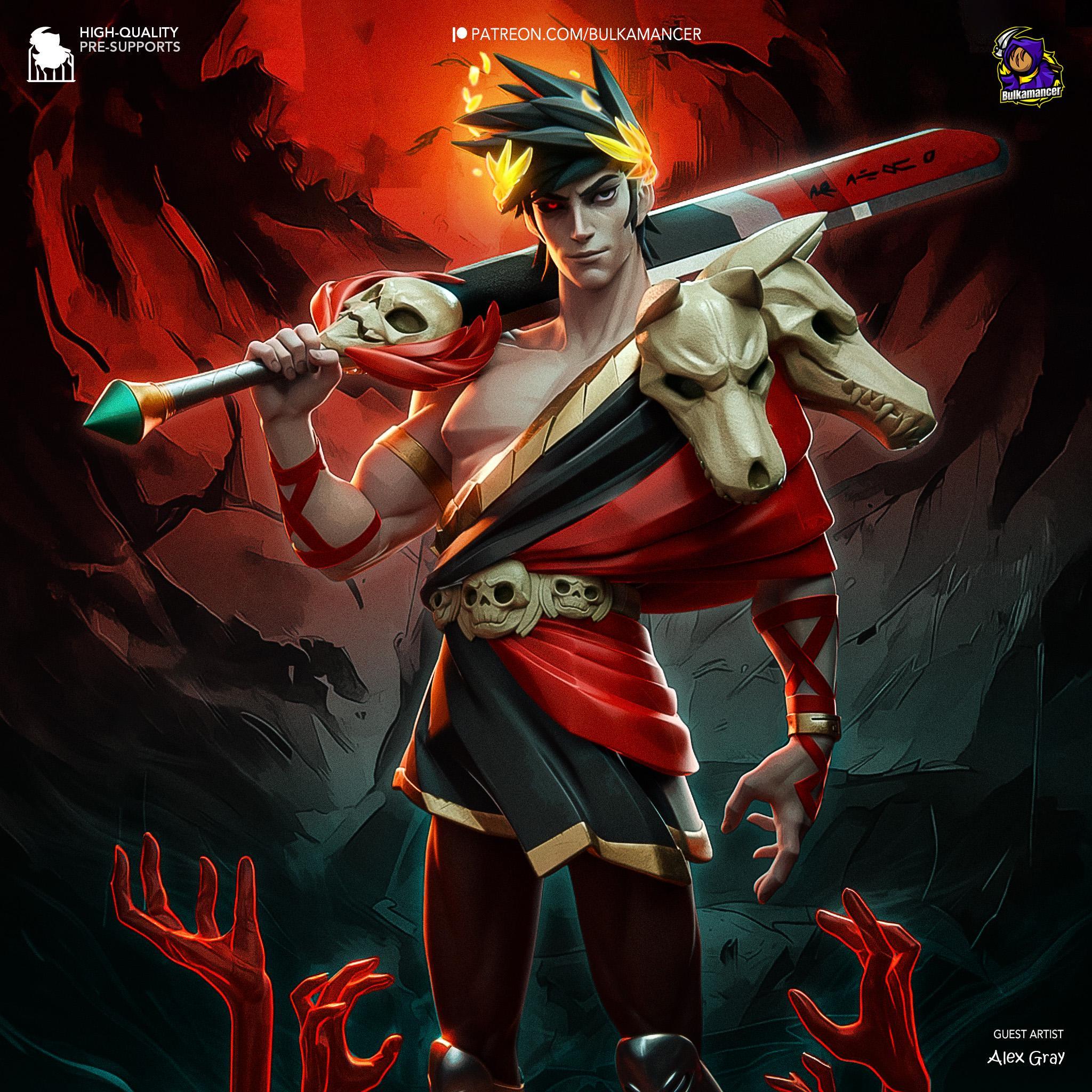 3D Printed Zagreus Figurine: Hades Game Collectible Fan Art