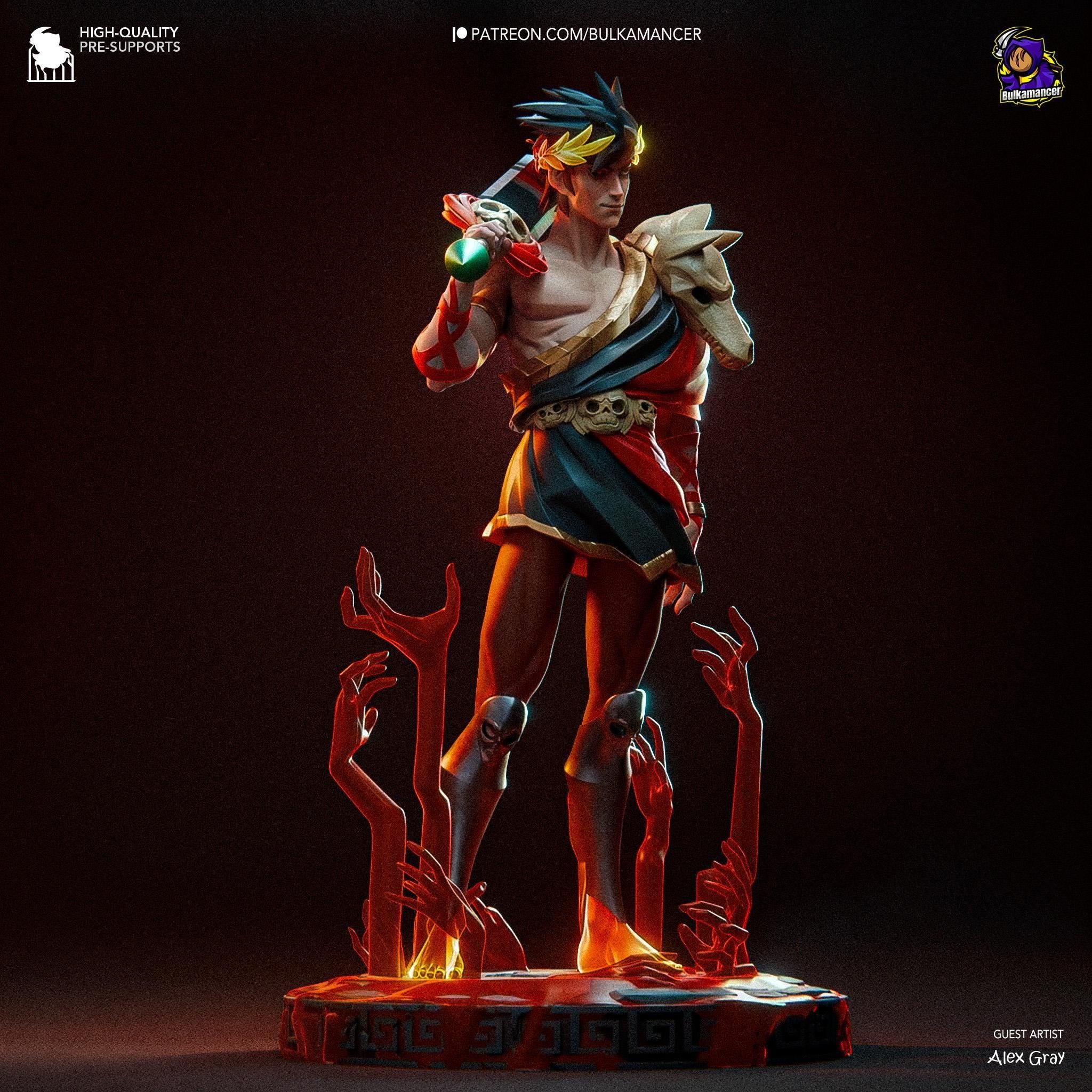 3D Printed Zagreus Figurine: Hades Game Collectible Fan Art