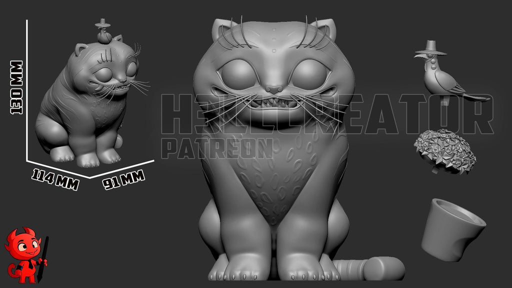 Estatua de resina Kpop Tigre Derpy: Coleccionable de arte hecho a mano pintado a mano