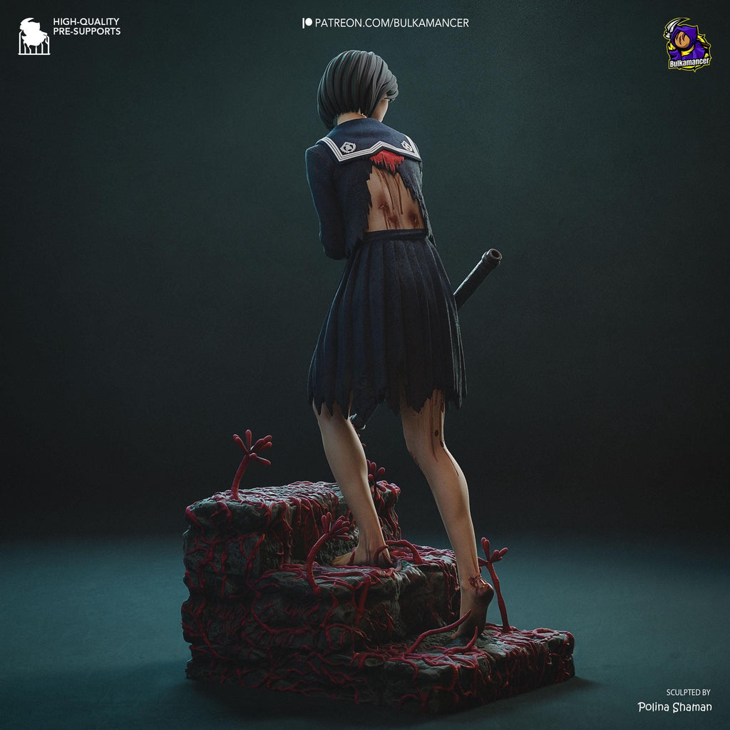 Estatua de Resina Hinako: Figura de Terror Inspirada en Silent Hill, Diorama Pintado a Mano