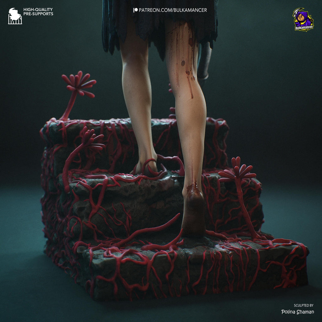 Estatua de Resina Hinako: Figura de Terror Inspirada en Silent Hill, Diorama Pintado a Mano