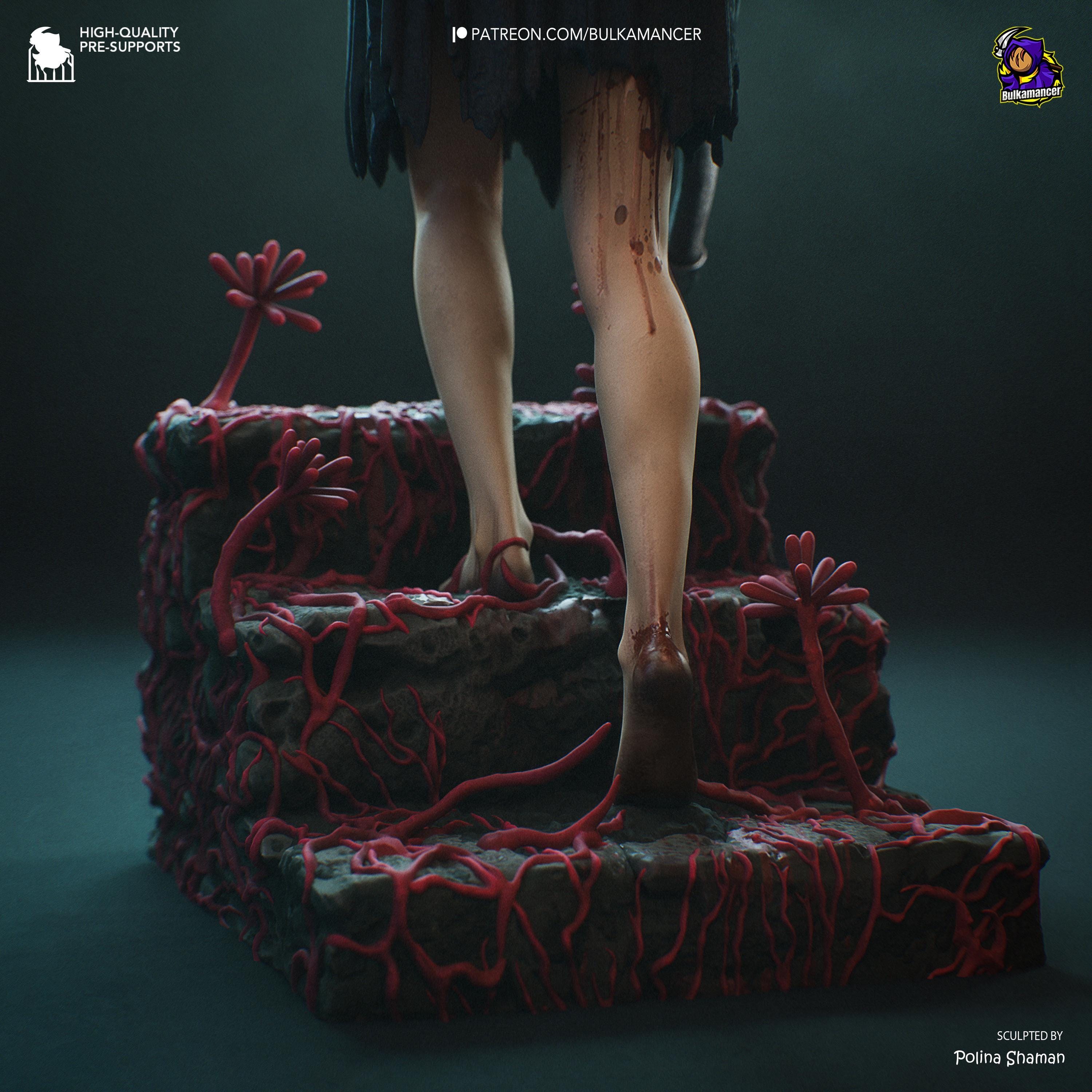 Estatua de Resina Hinako: Figura de Terror Inspirada en Silent Hill, Diorama Pintado a Mano
