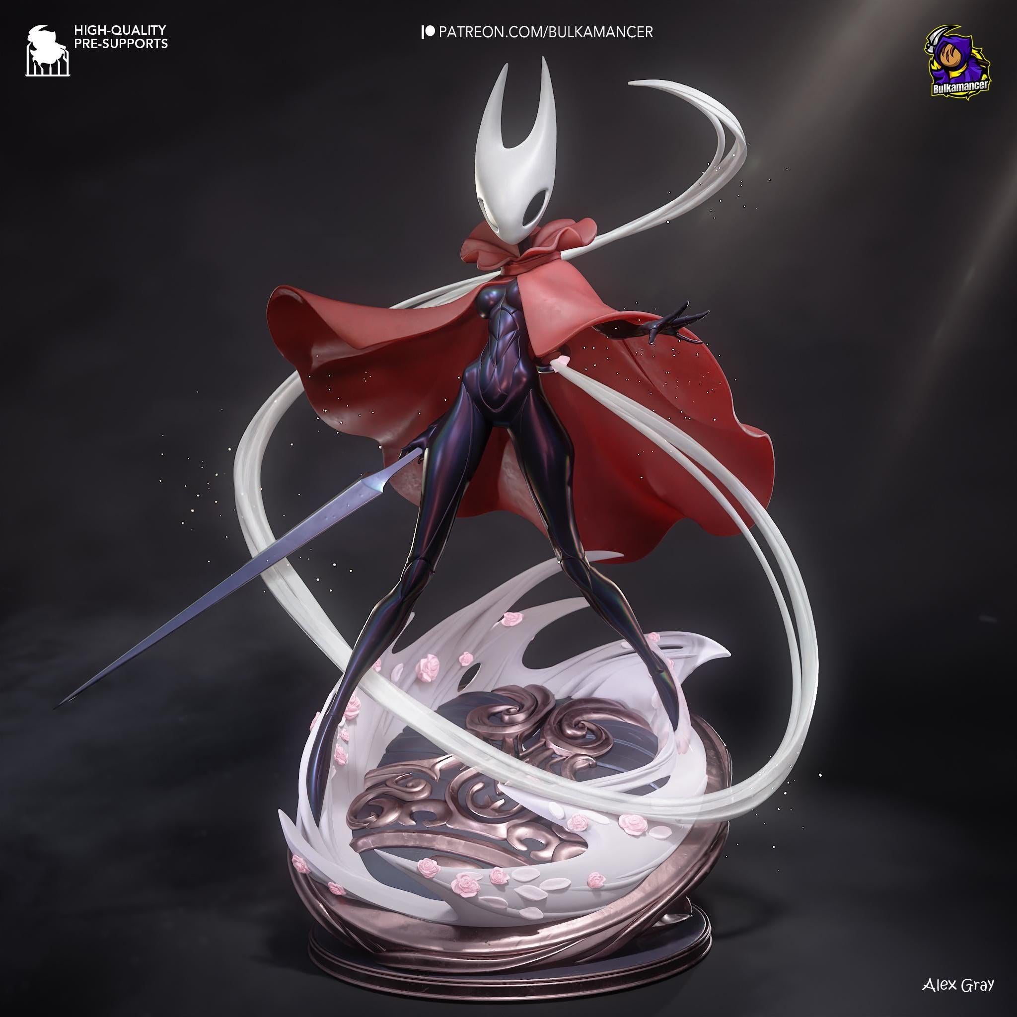 Estatua inspirada en Hornet: Coleccionable hecho por fans de Hollow Knight con capa roja