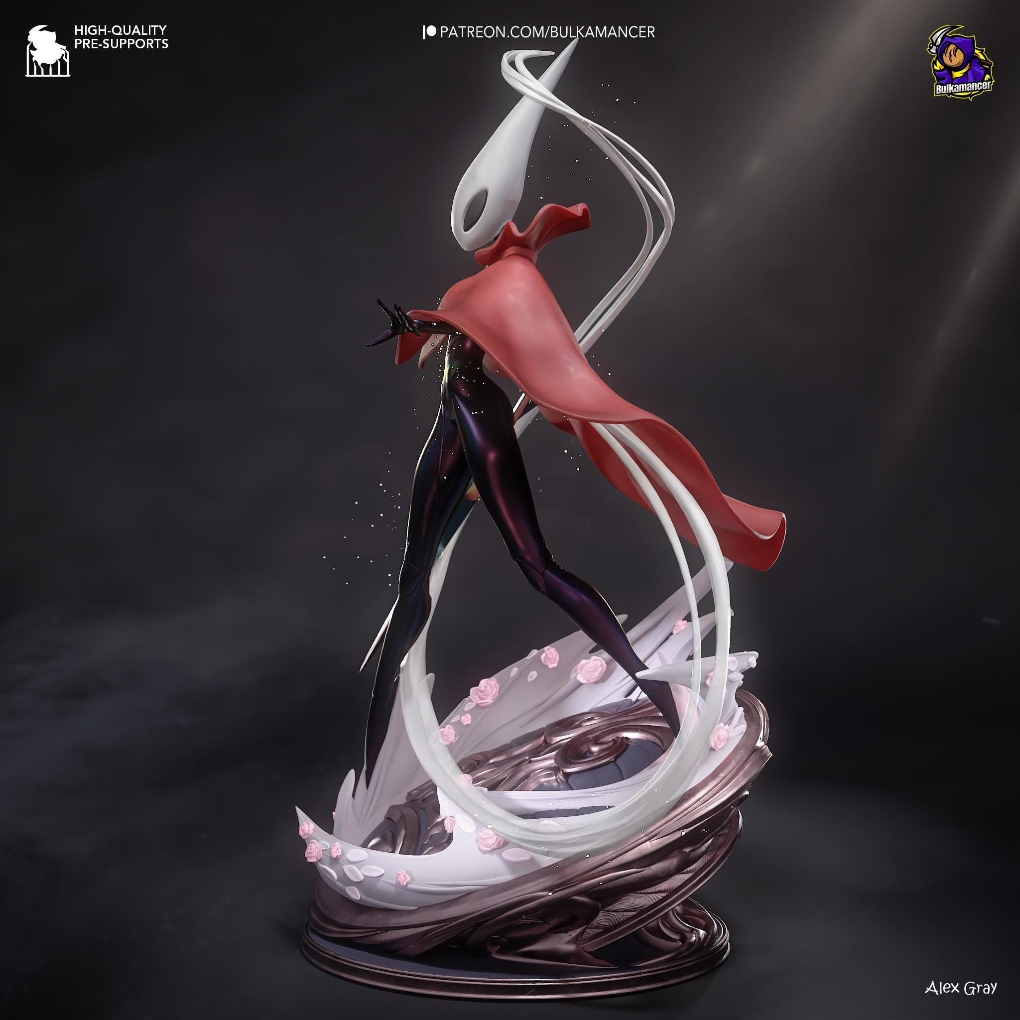 Estatua inspirada en Hornet: Coleccionable hecho por fans de Hollow Knight con capa roja