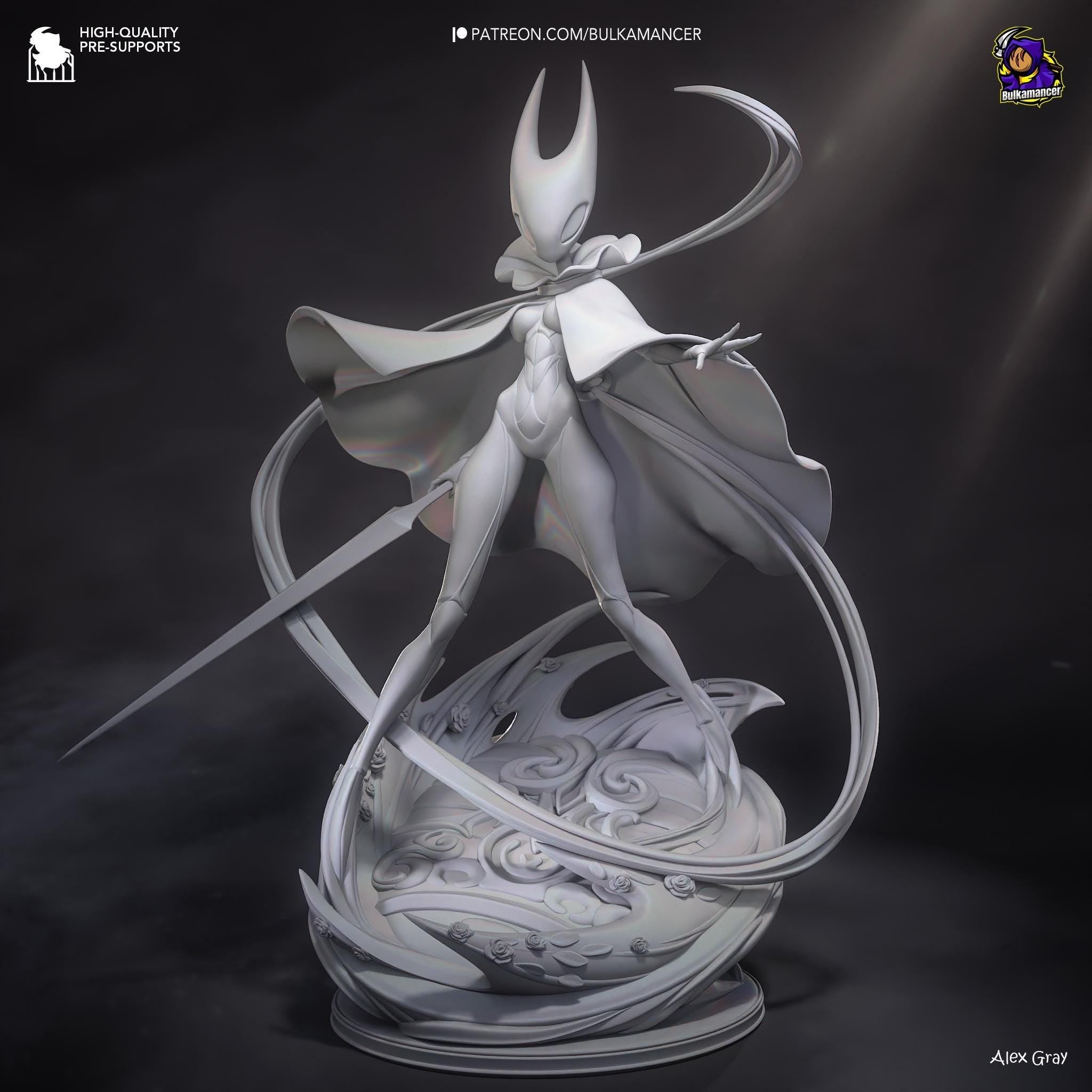 Estatua inspirada en Hornet: Coleccionable hecho por fans de Hollow Knight con capa roja