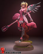 Overwatch Mercy Statue: Hand-Painted Anime-Style Resin Figure