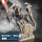 3D Printed Deadpool vs Wolverine Inspired Fan Art - 3D Handmade Statue