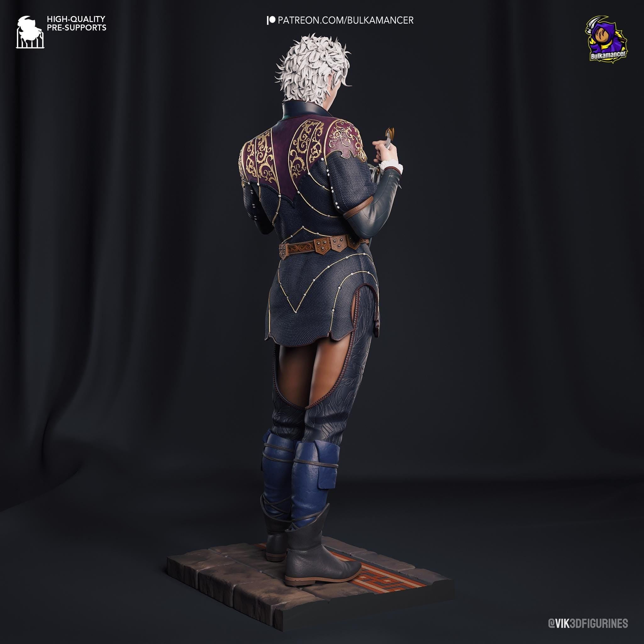 Hand-Painted Astarion Figurine: Baldur's Gate 3 Fan Art
