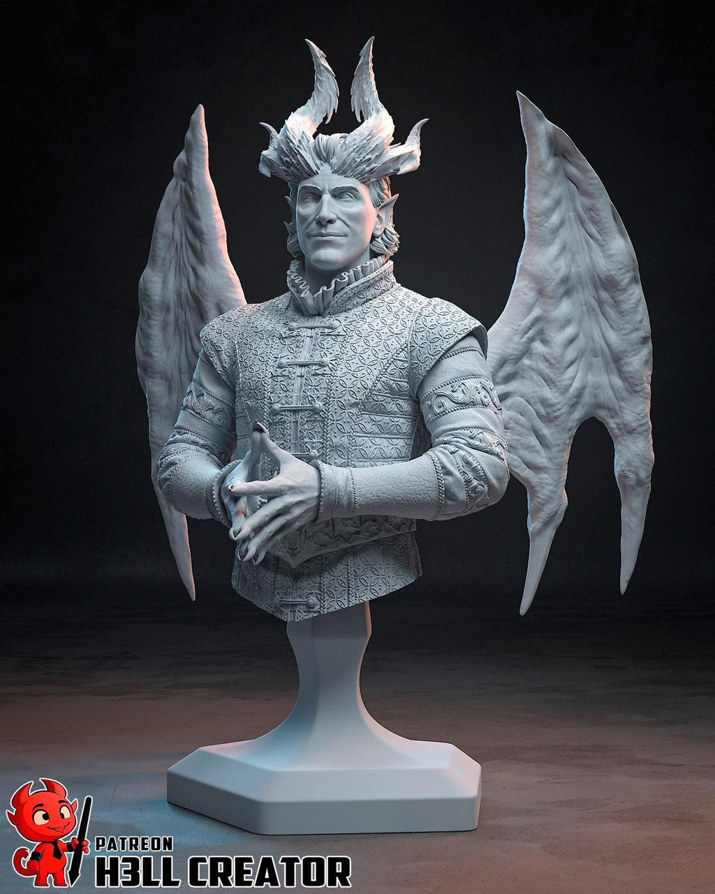 Estatua de Rafael: Coleccionable del Señor del Diablo Pintado a Mano - Inspirado en Baldur's Gate