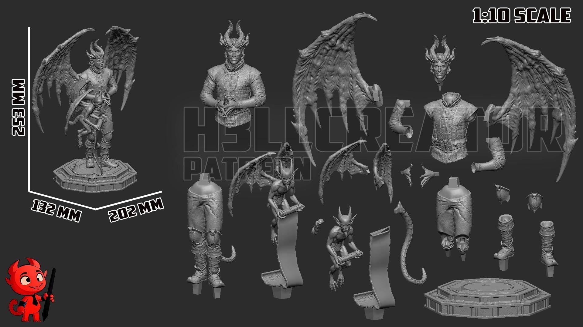 Estatua de Rafael: Coleccionable del Señor del Diablo Pintado a Mano - Inspirado en Baldur's Gate