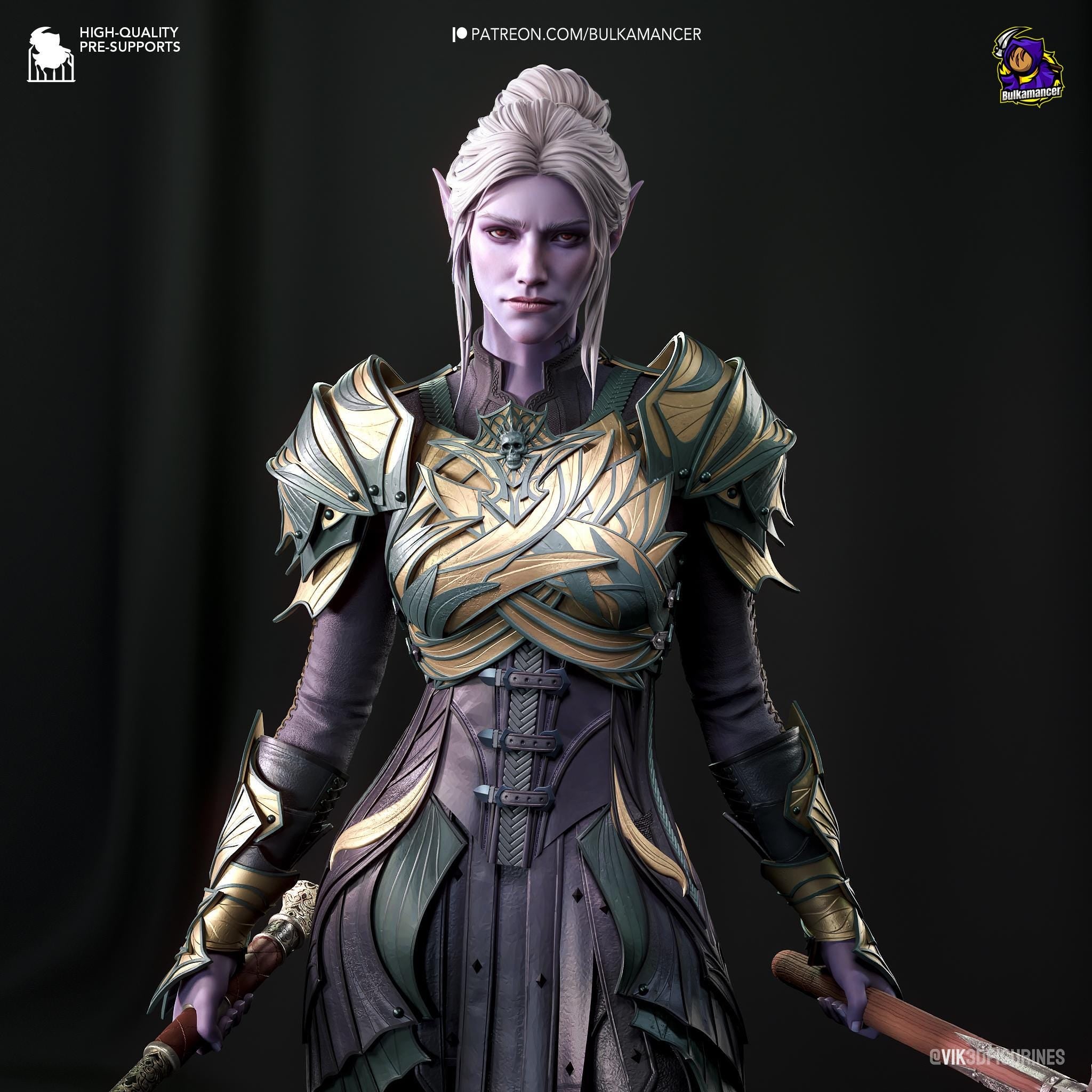 Hand-Painted Minthara Figurine: Inspired of Baldur's Gate 3 Collectible 3D Model