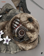 Hand-Painted 2B Android Warrior Statue: Anime Figure with Sword