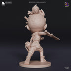 Hand-Painted Ekko Chibi Statue: LoL Inspired 3D Model