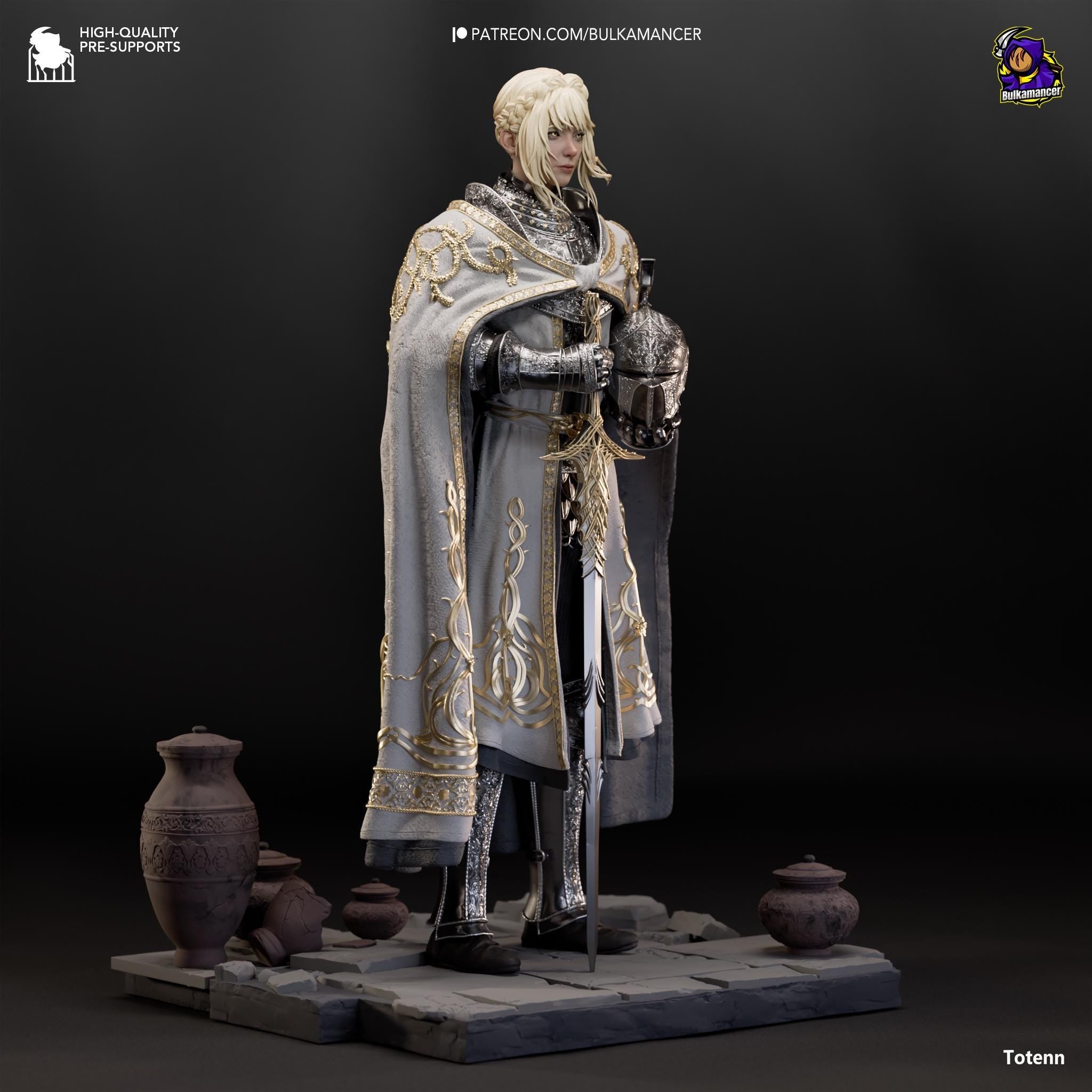 Estatua de Leda, la Caballero Aguja: Coleccionable de Resina de Elden Ring Pintado a Mano - Escala 1/4