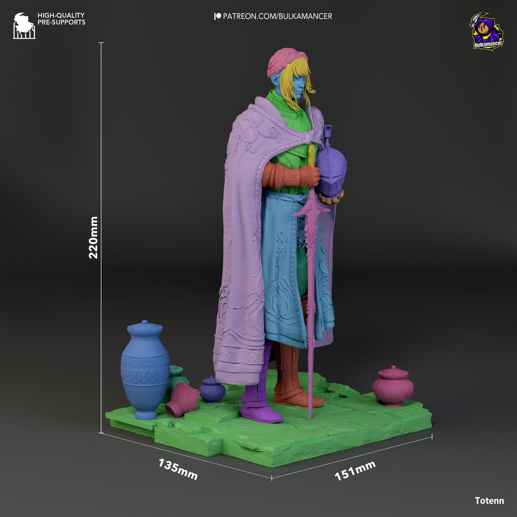 Estatua de Leda, la Caballero Aguja: Coleccionable de Resina de Elden Ring Pintado a Mano - Escala 1/4