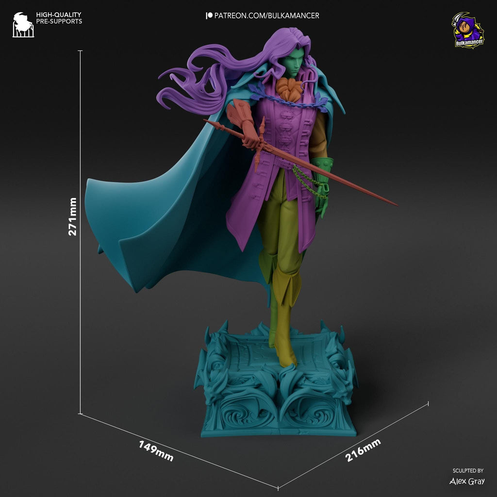Alucard Fan Art Figure  Castlevan Inspired Anime Resin Statue | 3D Printed Hand Painted Collectible
