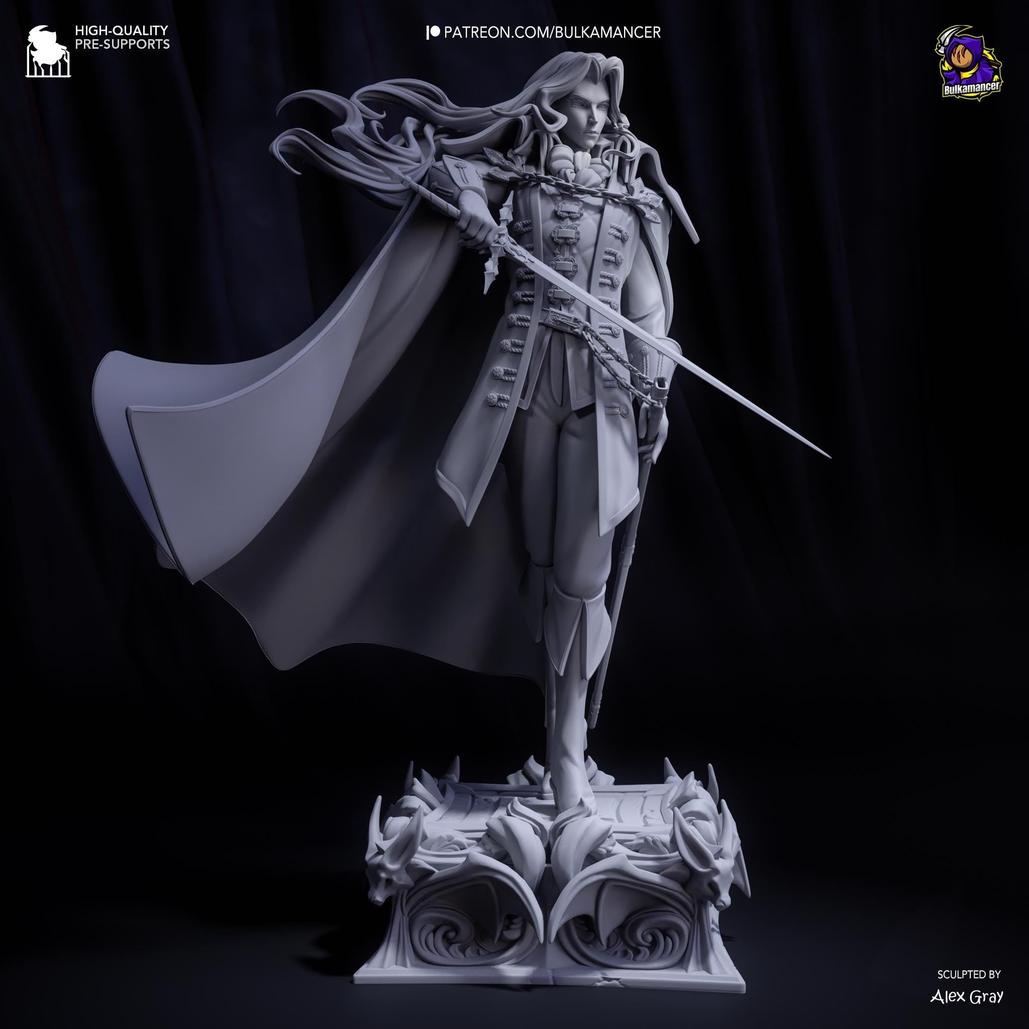 Alucard Fan Art Figure  Castlevan Inspired Anime Resin Statue | 3D Printed Hand Painted Collectible