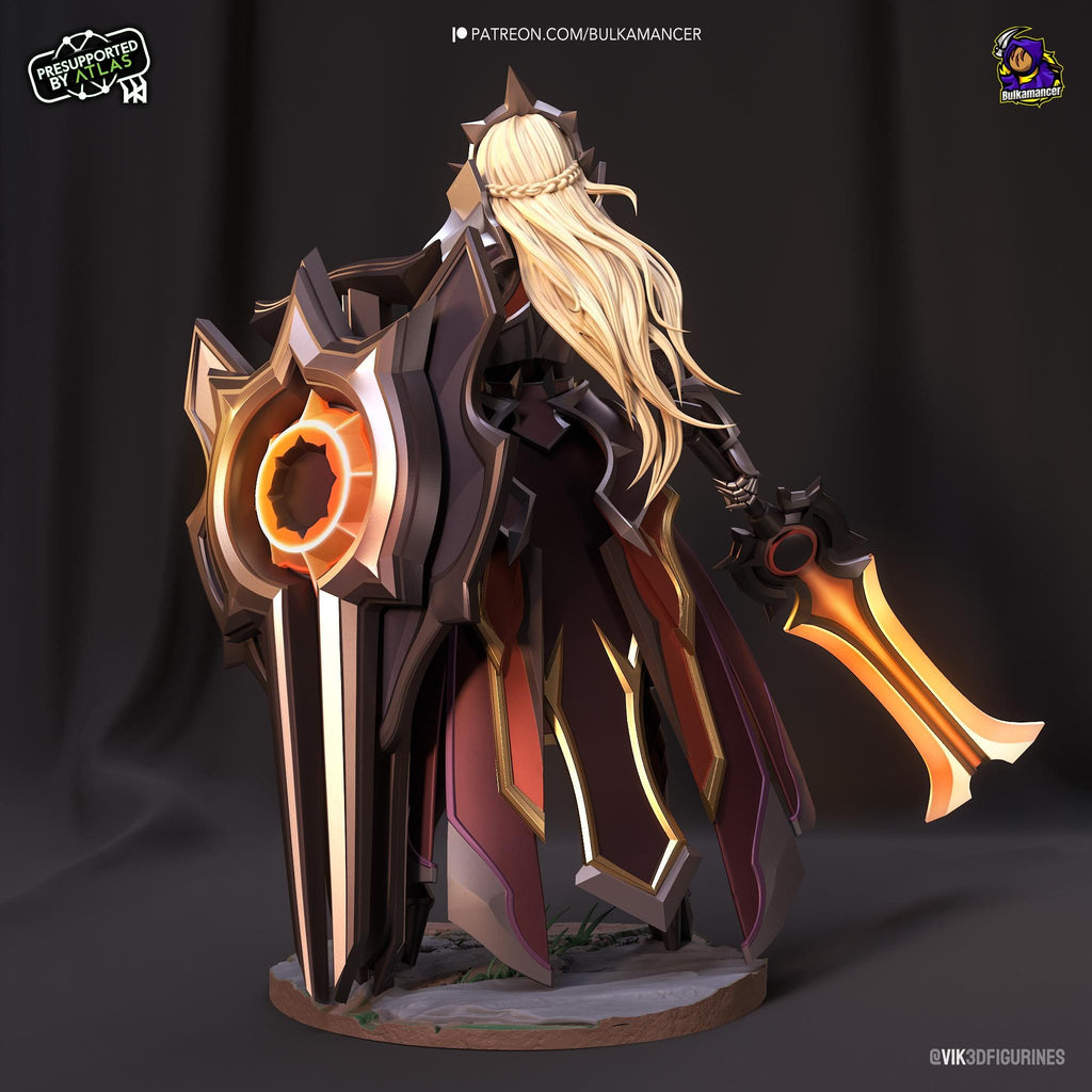 Estatua de Leona, la Diosa del Sol, pintada a mano: Fan Art de League of Legends, Escala 1/8