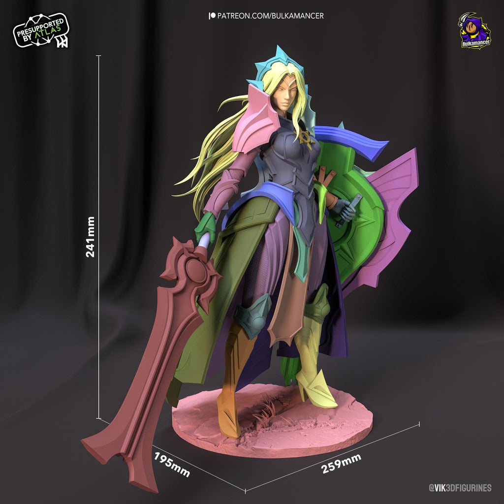 Estatua de Leona, la Diosa del Sol, pintada a mano: Fan Art de League of Legends, Escala 1/8
