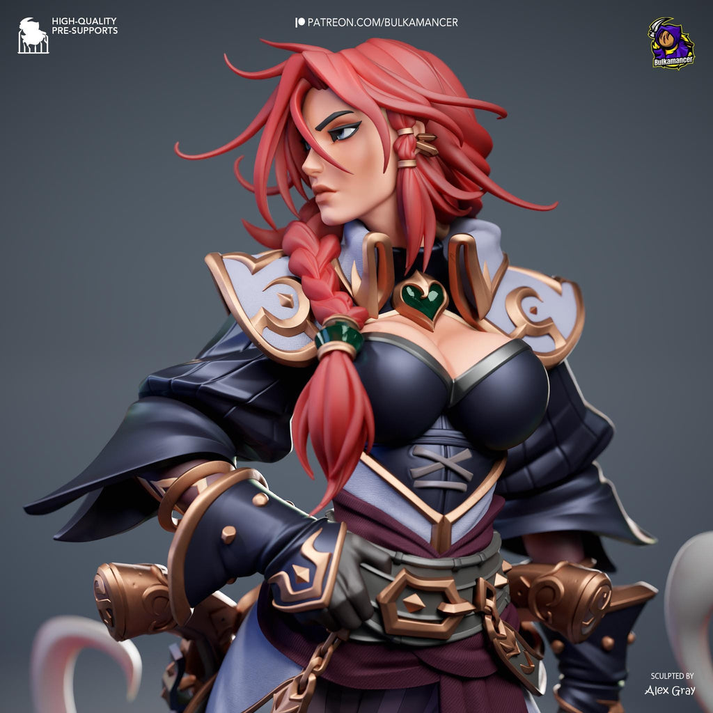 Estatua de Miss Fortune: Figura de fan art de LoL pintada a mano