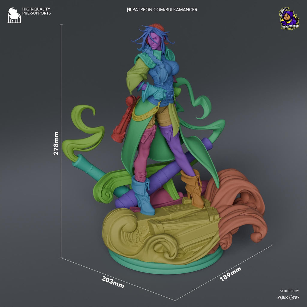 Estatua de Miss Fortune: Figura de fan art de LoL pintada a mano