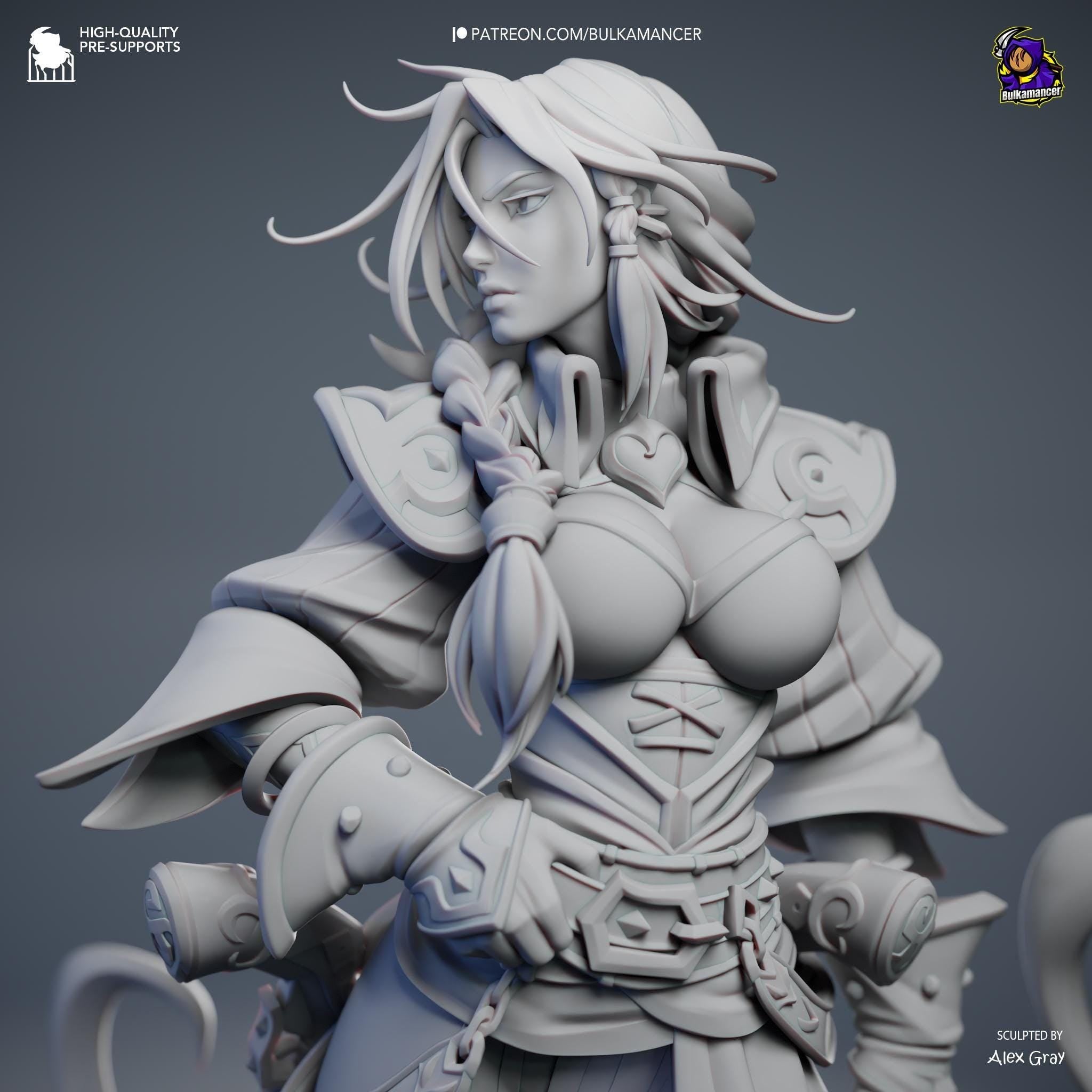 Estatua de Miss Fortune: Figura de fan art de LoL pintada a mano