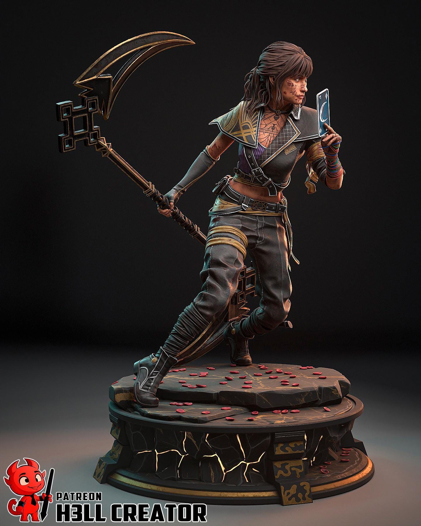 Hand-Painted Sciel Resin Statue: Dark Fantasy Collectible Figure